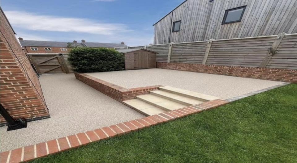 Resin wash stone poolside deck